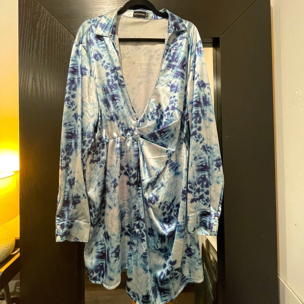 Blue tie-dye PLT dress